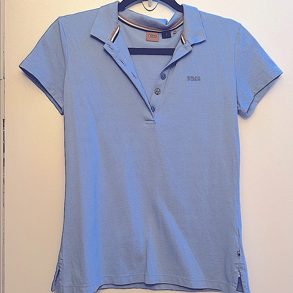 Hugo Boss Baby Blue Polo Shirt Short Sleeve Classic Fit